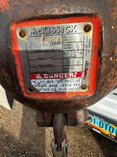 A close up of a mckissick tag on a metal object