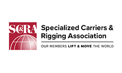 The logo for scra specialized carriers and rigging association.