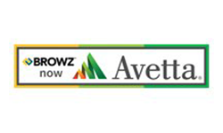 A logo for browz now avetta on a white background.