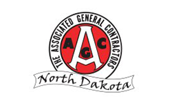 The logo for the associated general contractors north dakota