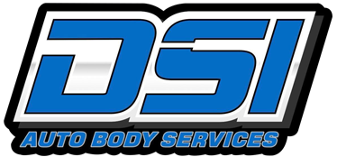 DSI Auto Body Services logo in blue, black, and silver text