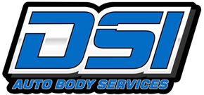 DSI Auto Body Services logo in blue, black, and silver text