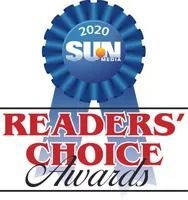 Blue ribbon badge from Sun Media, 2020. Text: 