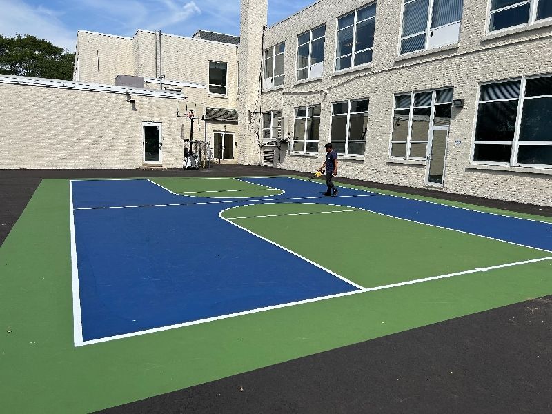 Basketball court after