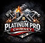 Platinum Pro Chimney logo with metallic chimney tools, smoke, and red banner text