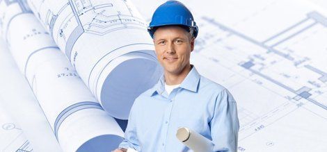 Contractor with blueprint