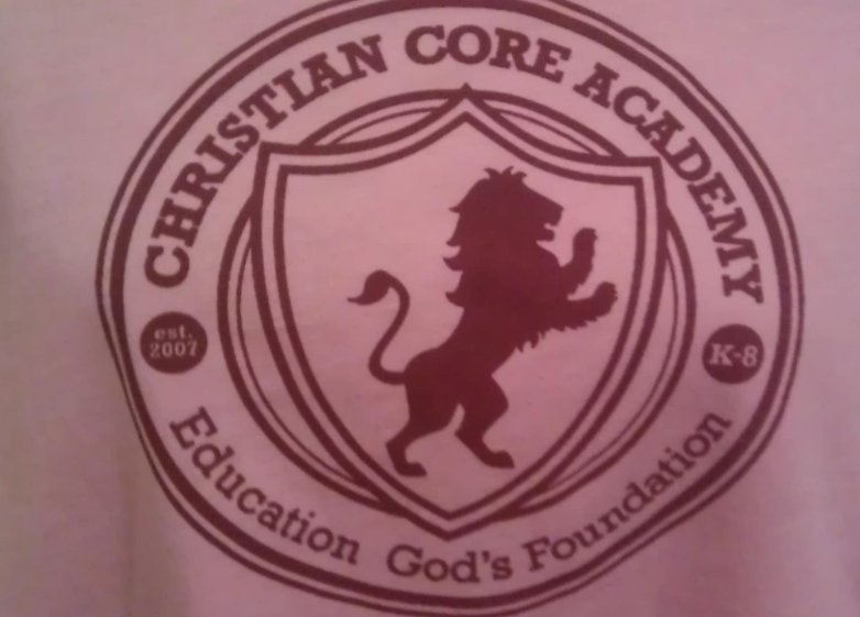 A logo for christian core academy education god 's foundation