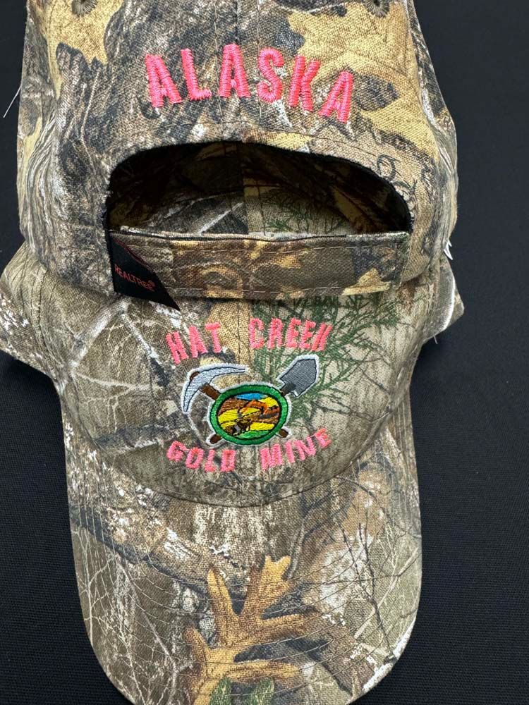 Baseball cap with Alaska and H.V.T. Paddy Gold Mine logos.