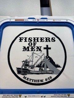 Boat, cross, and a text - Fishers of Men Matthew 4:19
