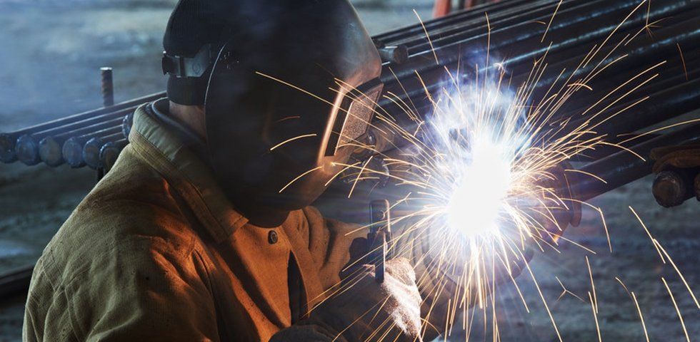 Man welding metals