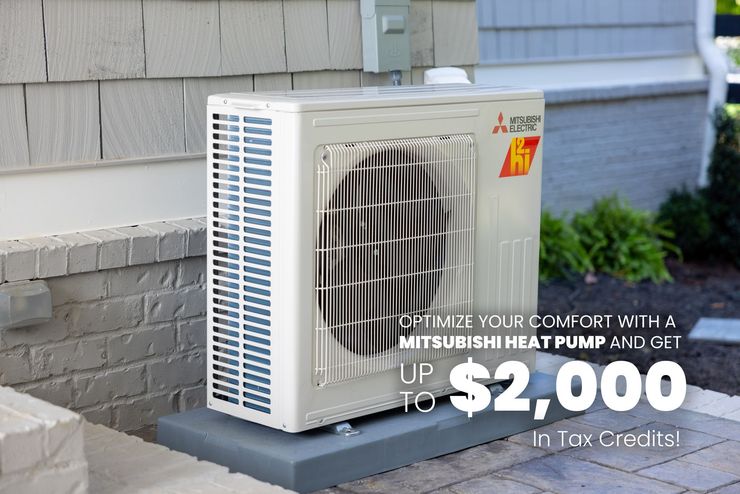 Mitsubishi heat pump with two thousand dollars in tax credits