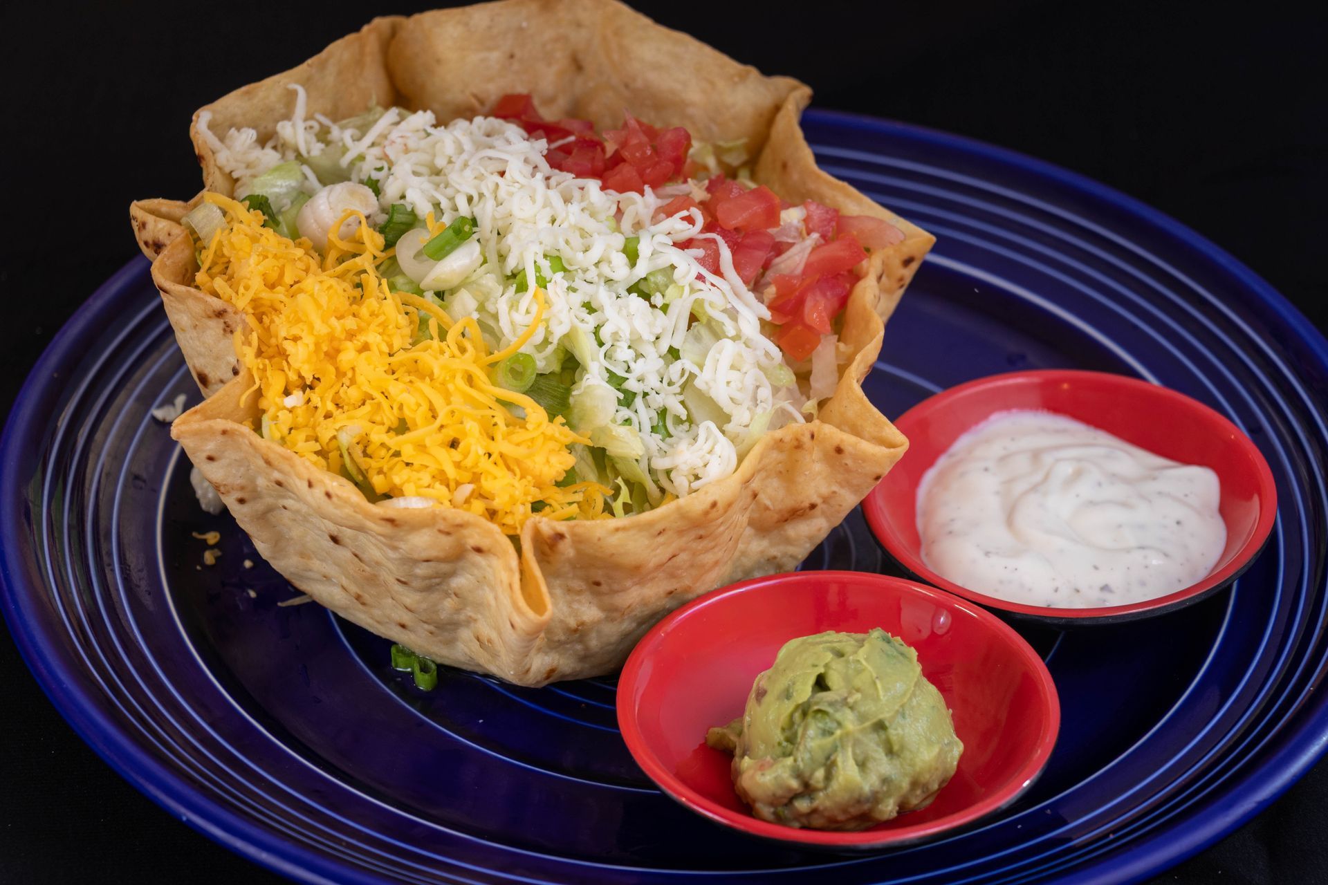 Three tacos on a rectangular plate