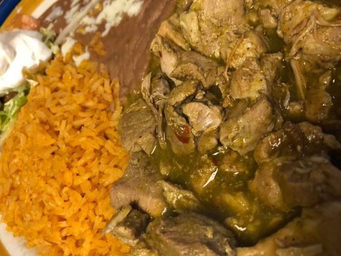 Plate of Mexican food