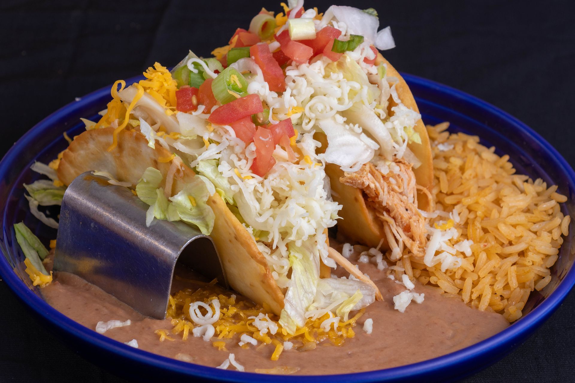 Plate of assorted Mexican food