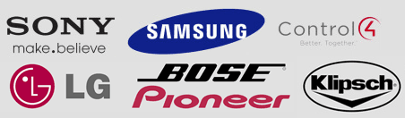 Sony, Samsung, Control 4, LG, Bose Pioneer, Klipsch