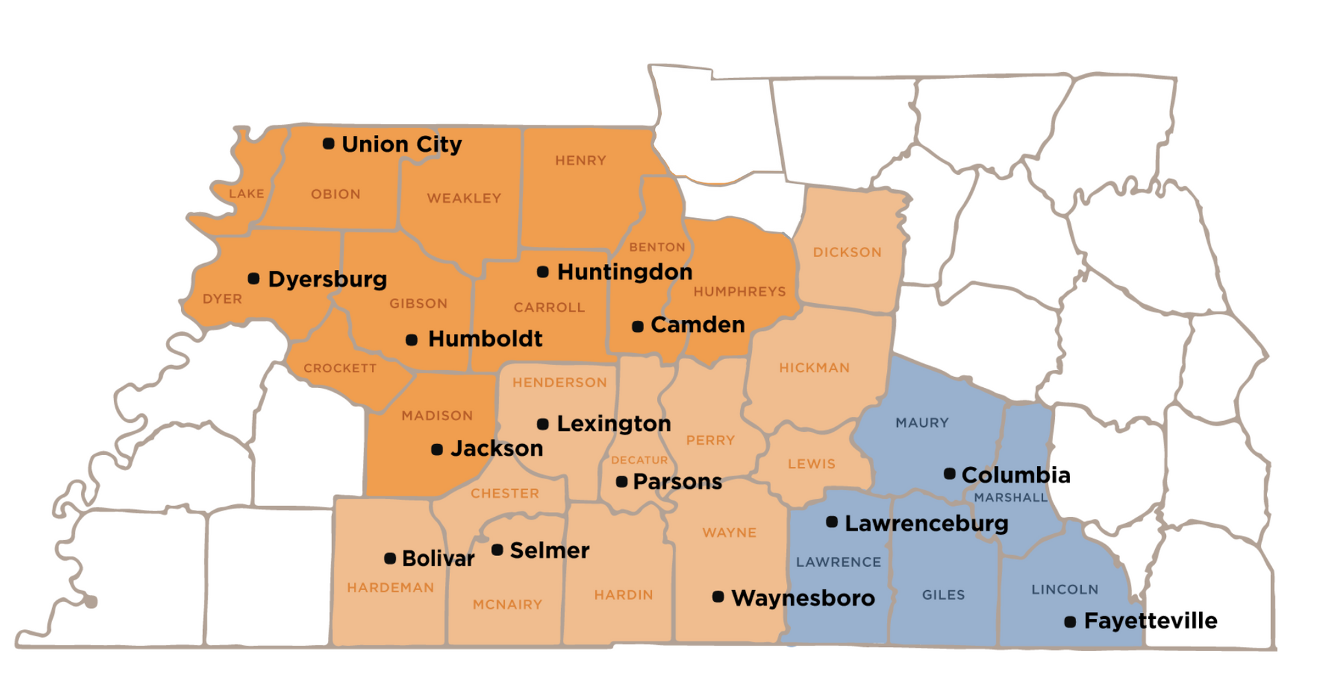 A map showing the location of union city