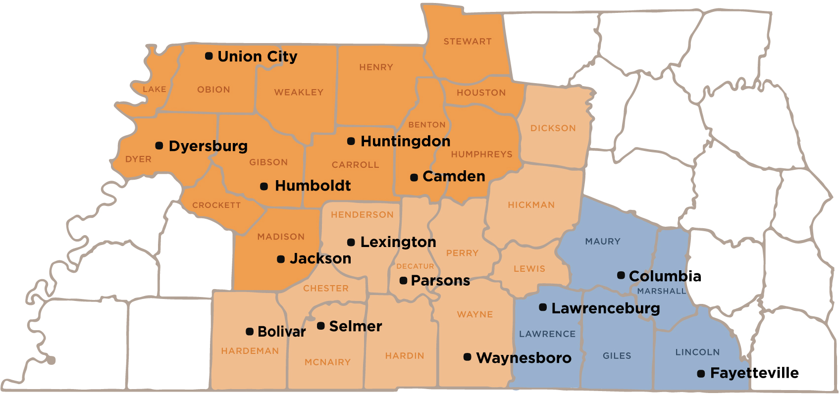 A map showing the location of union city