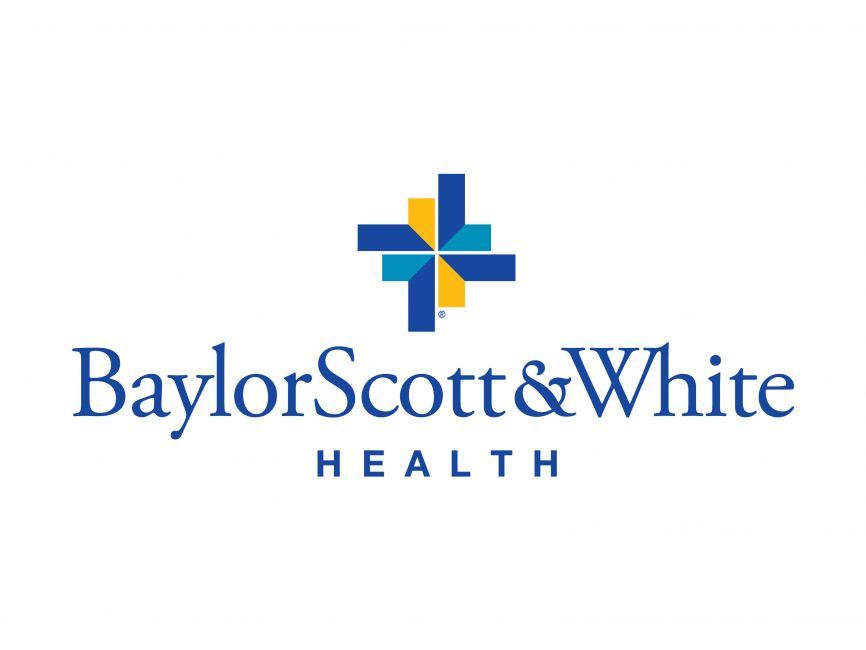 The logo for baylor scott & white health has a cross on it.