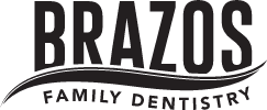 A black and white logo for brazos family dentistry