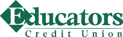 The logo for educators credit union is green and white.