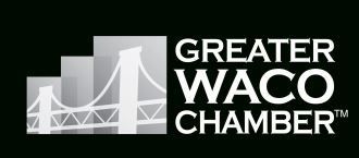 A black and white logo for the greater waco chamber