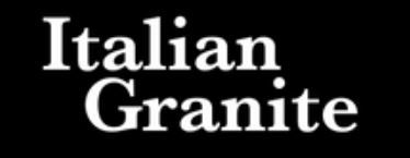 A black background with white text that says italian granite