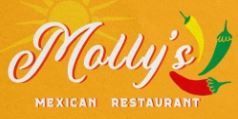 A logo for molly 's mexican restaurant with a chili pepper on it.