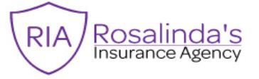 The logo for rosalinda 's insurance agency has a shield on it.