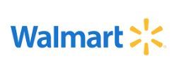 The walmart logo is blue and yellow with a yellow star.