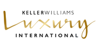 Keller Williams Luxury International logo with dark text and a gold script word