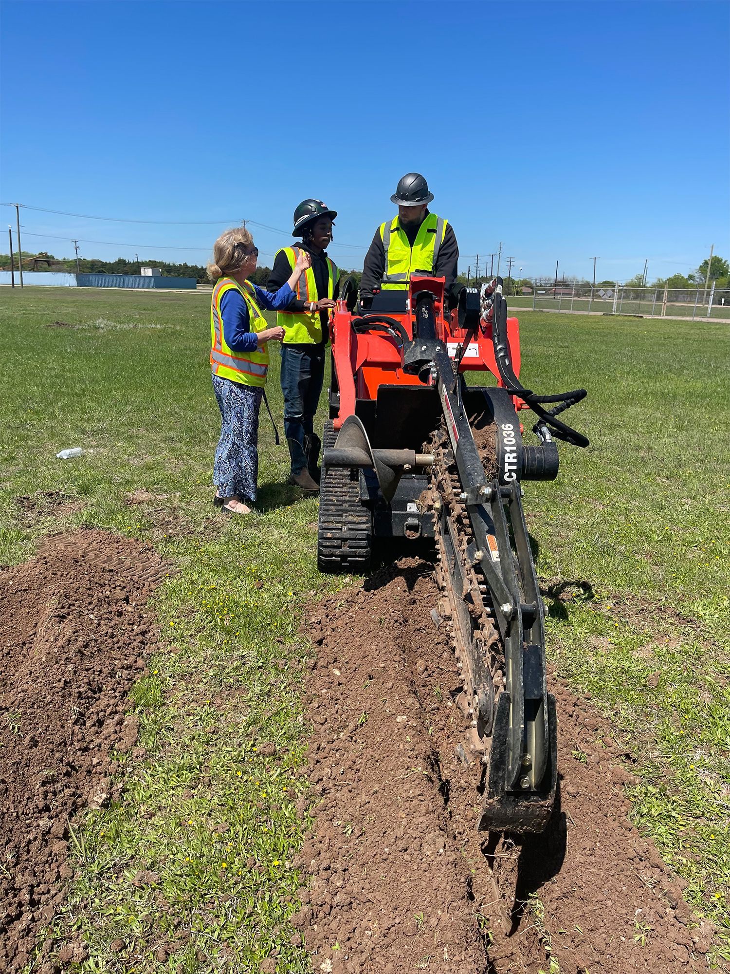 Shelton Plumbing teamed up with TSTC College students and let them borrow our trencher for equipment and safety training