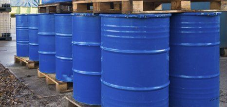Blue oil barrel