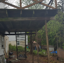 Extra Post Installed, Power Washed & Repainted Deck