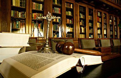 gavel, scale and law books of lawyer