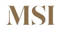 MSI logo in gold serif letters on a white background