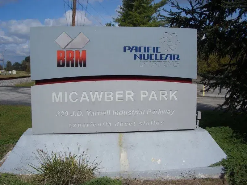 Sign for Micawber Park with 