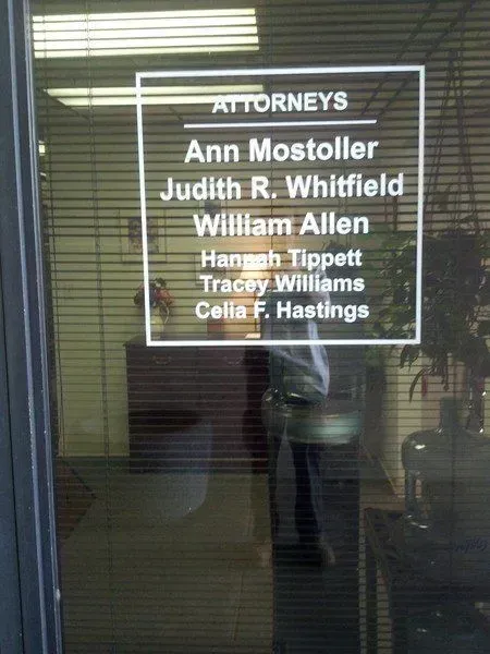 Sign on a glass door: 