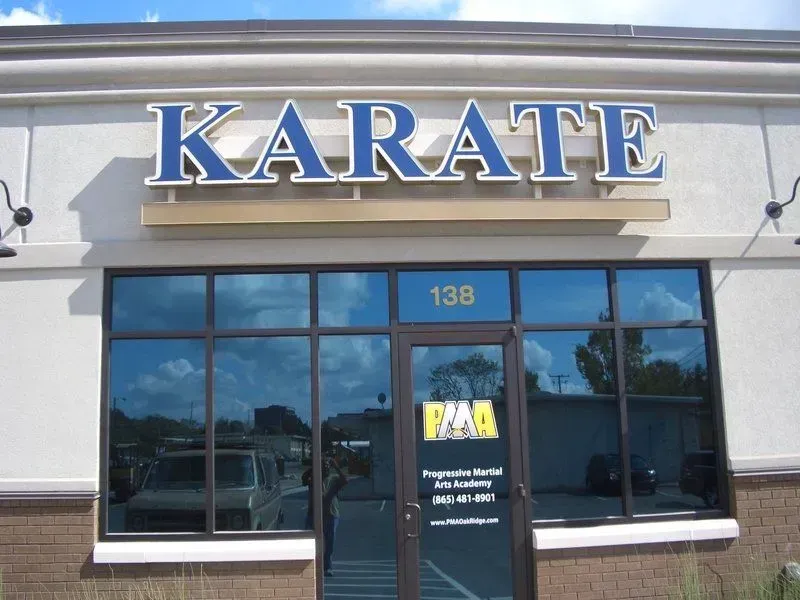 Karate school storefront with 