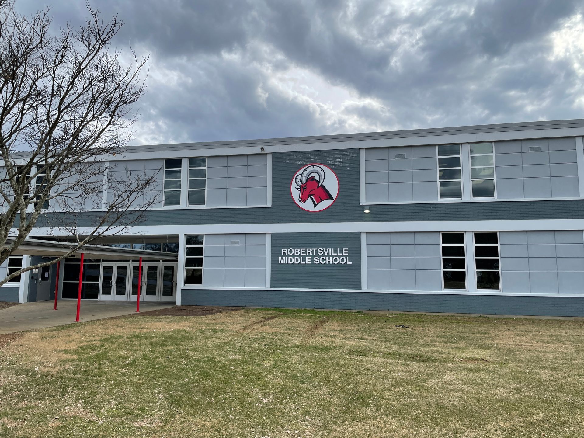 Two-story school building with 