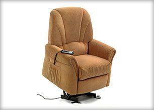 Lift chair with brown cover