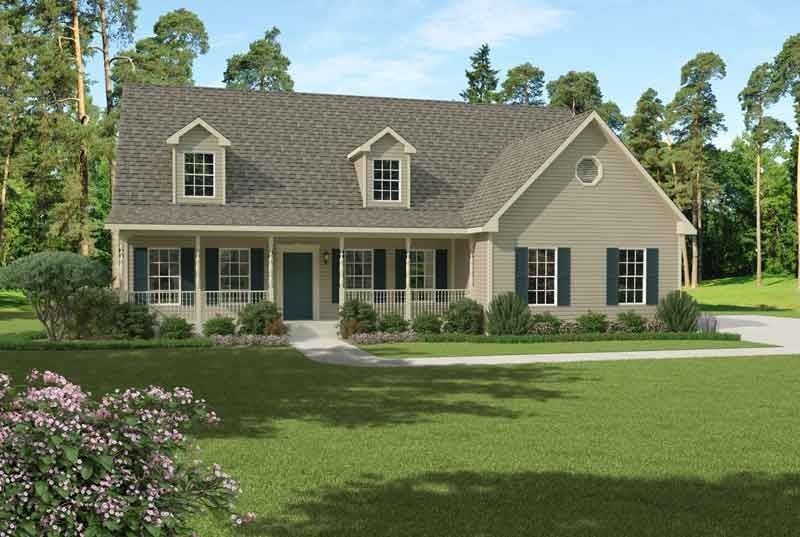 An artist 's impression of a house with a large porch