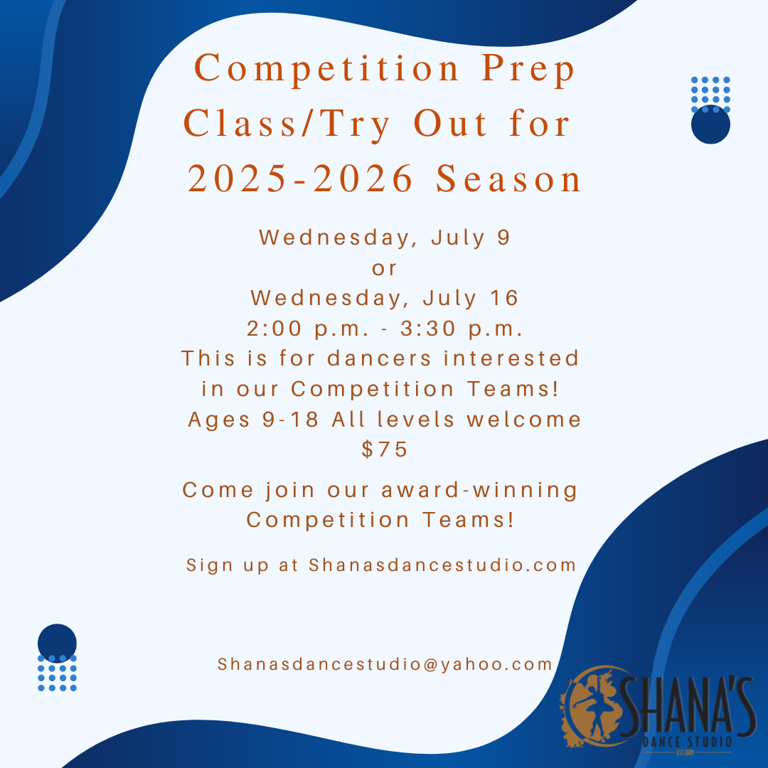 An advertisement for competition prep class / try out for 2025-2026 season