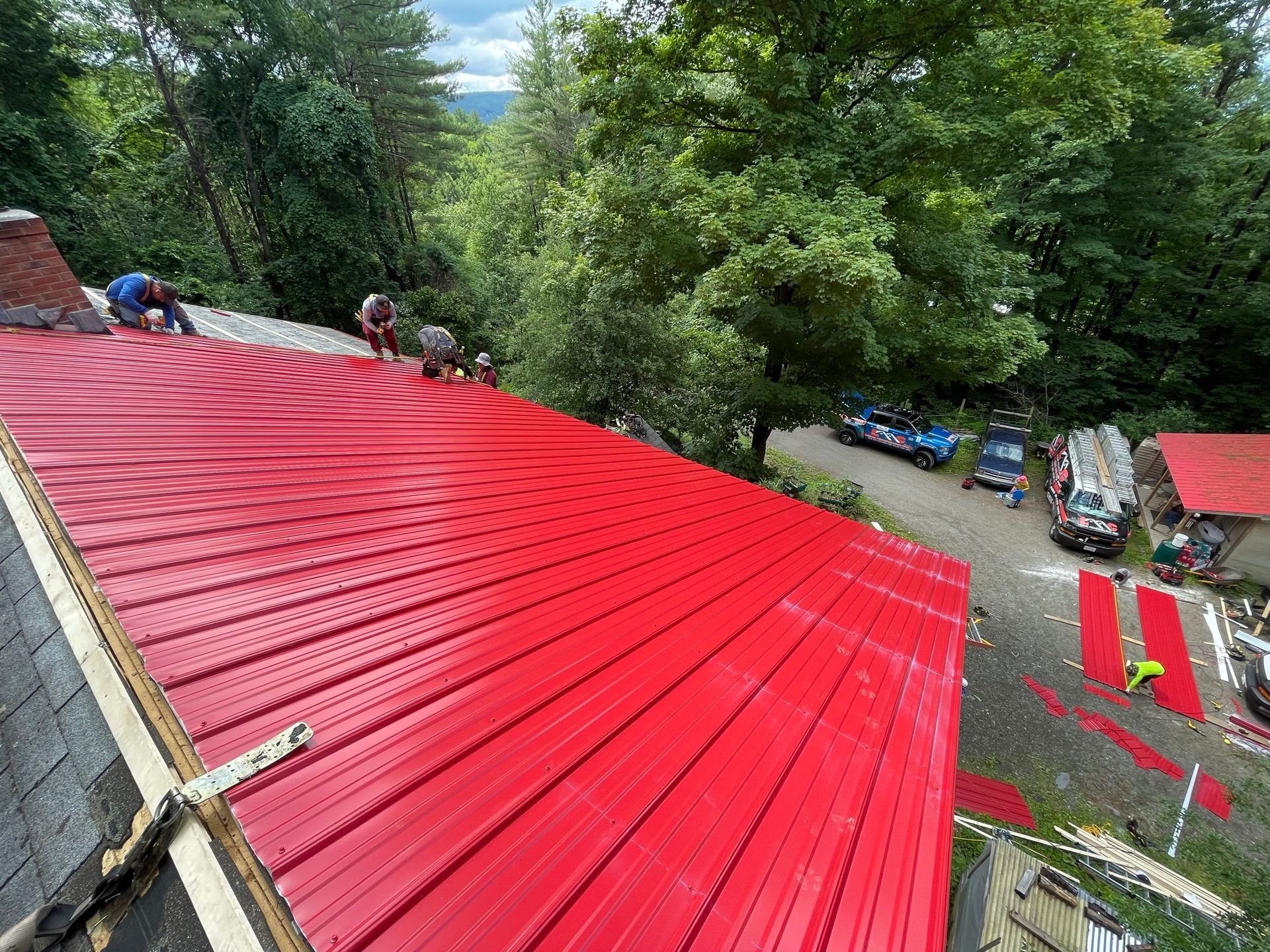Red metal roof