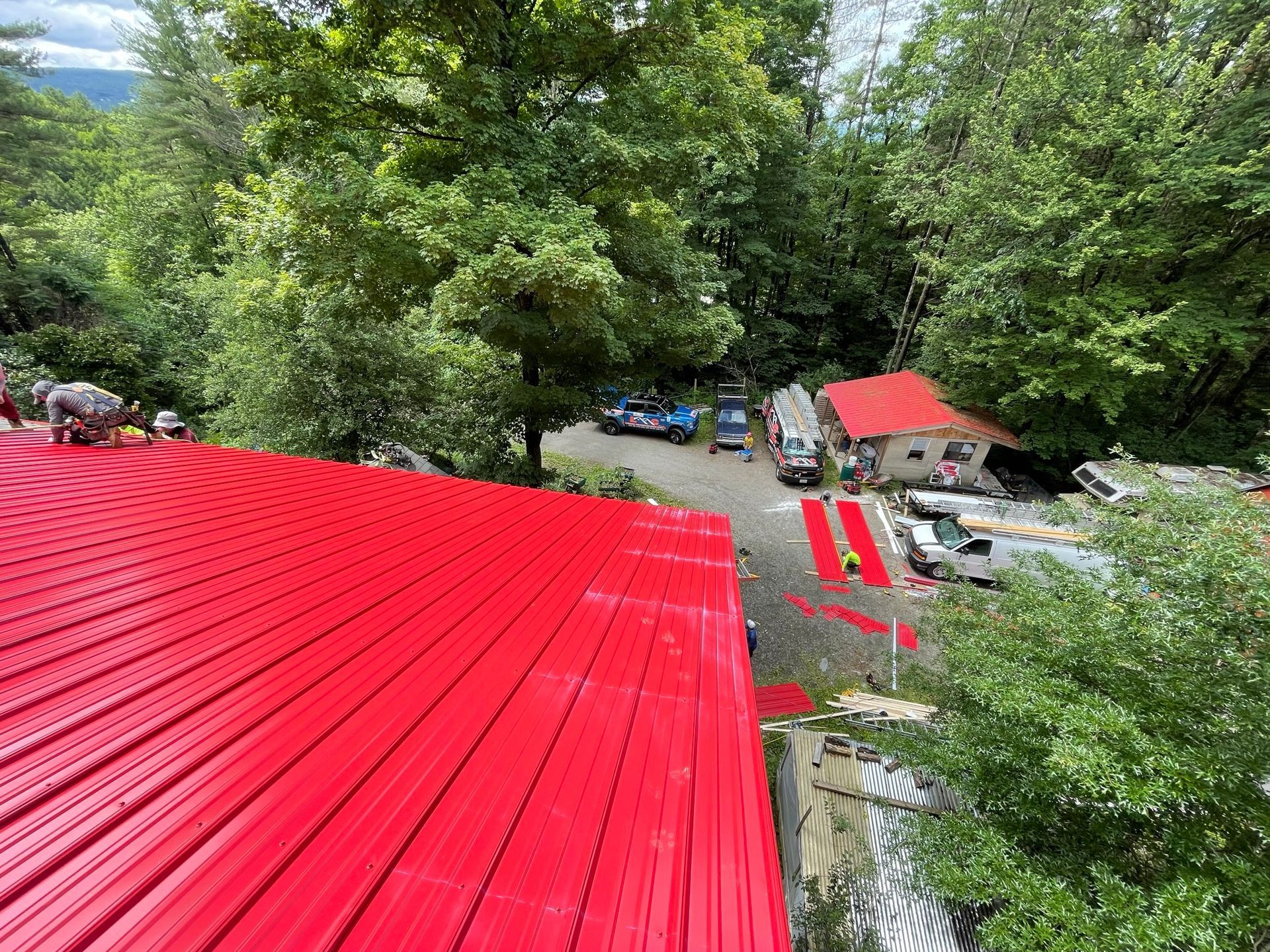 Red metal roof
