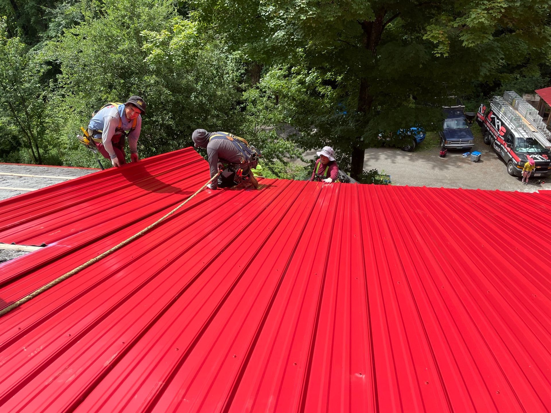 Red metal roof