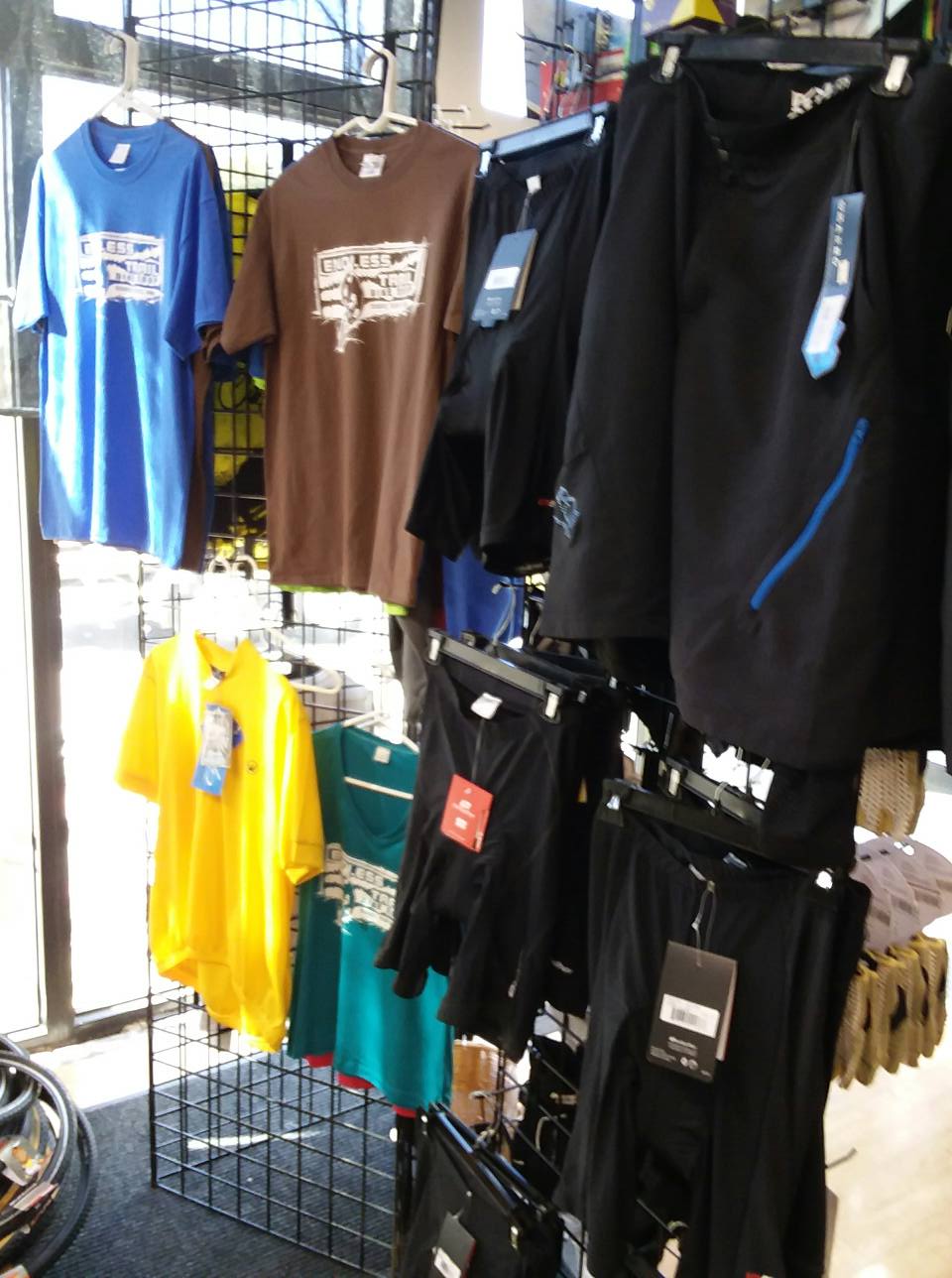 Endless Trail Bike Shop apparel display