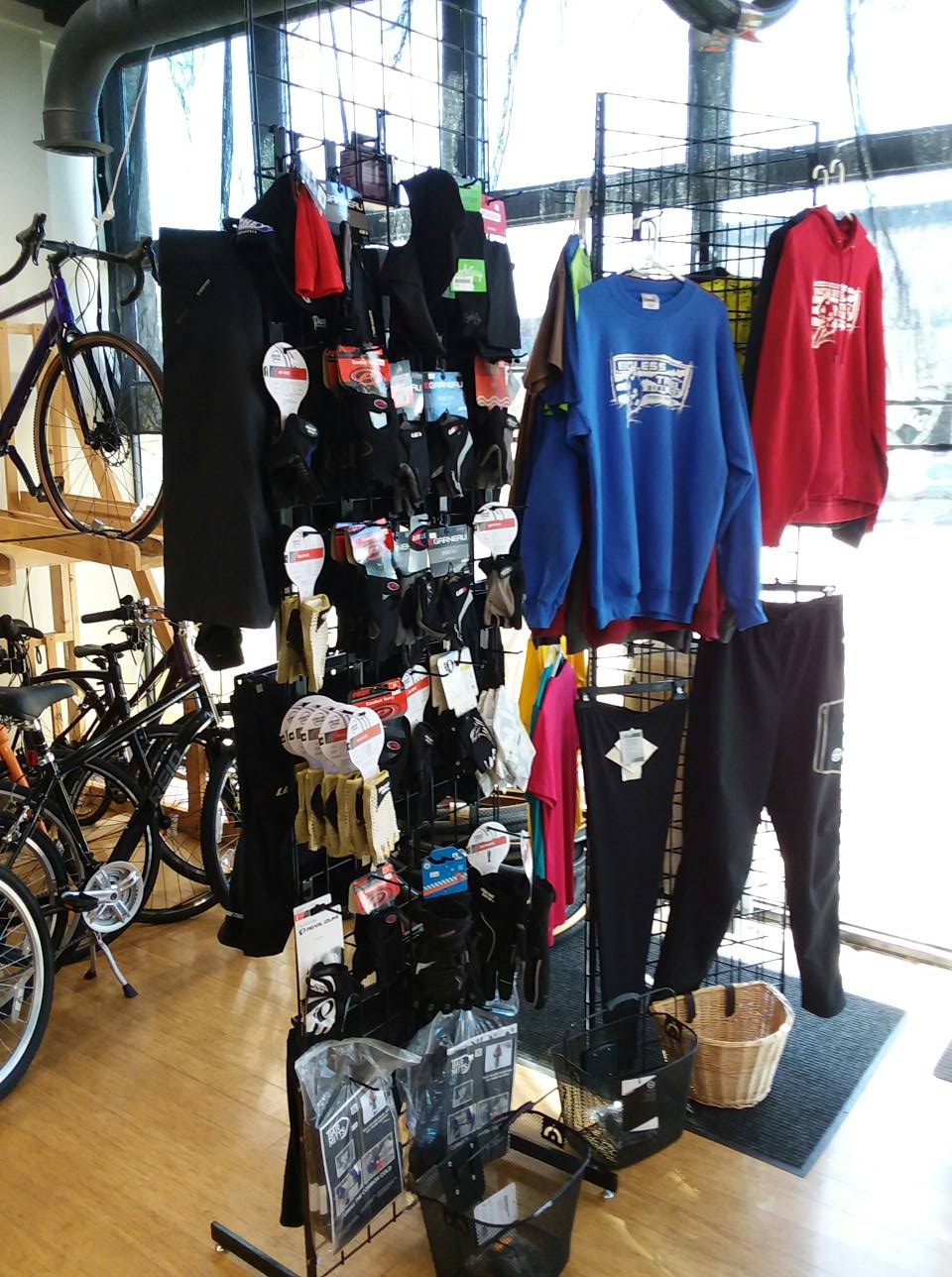 Endless Trail Bike Shop apparel display