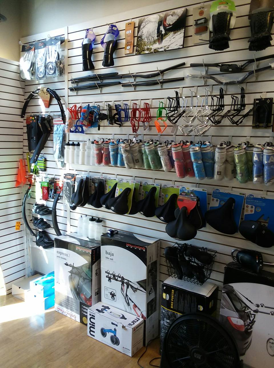 Endless Trail Bike Shop accessories display