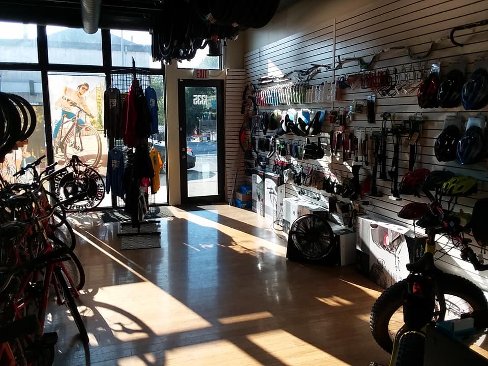 Endless Trail Bike Shop accessories display