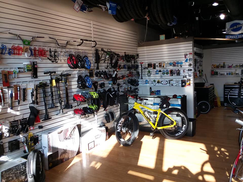 Endless Trail Bike Shop accessories display